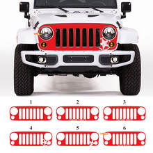 Vinilo adhesivo negro para parrilla personalizada para Jeep Wrangler JK Rubicon_3