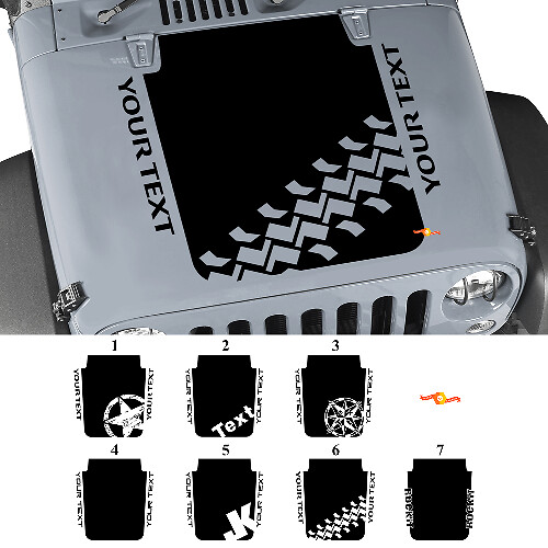 Calcomanía de vinilo para capó con gráficos personalizados en negro para Jeep Wrangler Rubicon JK