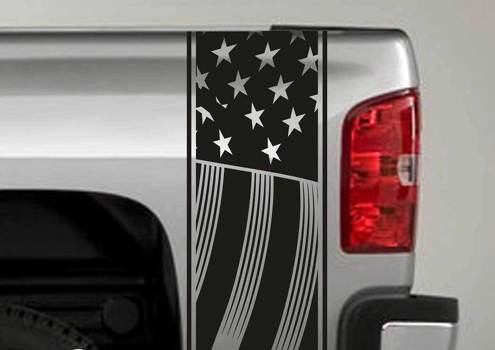 Pegatinas laterales para cama de camión con rayas patrióticas de la bandera de EE. UU. Se adapta a Dodge Ram Chevy Ford F150 Toyota
