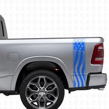 Juego de calcomanías de vinilo con franjas laterales y bandera de EE.UU. para camioneta musclecar_2