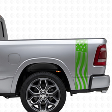 Juego de calcomanías de vinilo con franjas laterales y bandera de EE.UU. para camioneta musclecar_3