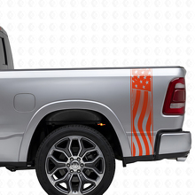 Juego de calcomanías de vinilo con franjas laterales y bandera de EE.UU. para camioneta musclecar_4