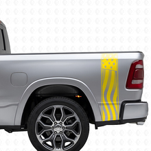 Juego de calcomanías de vinilo con franjas laterales y bandera de EE.UU. para camioneta musclecar_5
