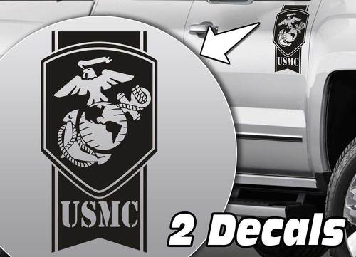 Calcomanía lateral para cama de camión con rayas de globo USMC del ejército militar compatible con Dodge Ram Chevy Silverado Ford F150 Toyota Tundra