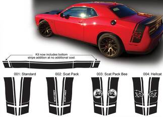 Dodge Challenger Side and Tail Band Scat Pack Hellcat Super Bee Decal Pegatina Gráficos para modelos 2015 Scatpack