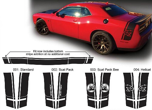 Kit de adhesivos de vinilo de banda lateral y trasera Super Bee para Dodge Challenger 2015