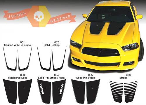 Dodge Charger Hood Accent Decal Sticker Hood gráficos se adapta a los modelos 2011-2014