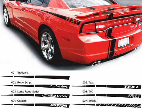 Custom Quarter Spear Stripe Pair — Adhesivo de vinilo (lateral) para Dodge Charger 2011-2014