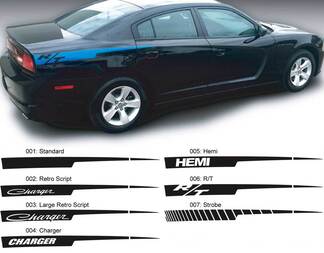Dodge Charger Straight razor Hemi RT Calcomanía Calcomanía Gráficos laterales para modelos 2011-2014