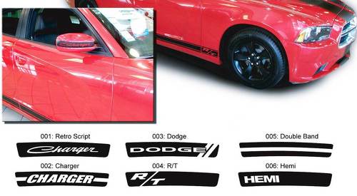 Calcomanía para espejo Dodge Charger Hemi RT con gráficos que se adaptan a los modelos 2011-2016