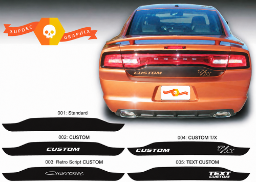 CUSTOM TEXT T/X Trunk Blackout Options Maletero Adhesivo de vinilo para Dodge Charger 2011-2014