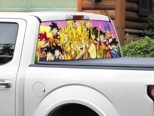 Anime Dragon Ball-Z Gogeta Goku Super-Saiyan Super-Saiyan-3 Vegito pegatina para ventana trasera camioneta camioneta SUV coche de cualquier tamaño