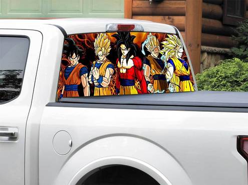 Anime Dragon-Ball Dragon-Ball-Z Goku Super-Saiyan 4 Pegatina para ventana trasera Camioneta SUV Coche de cualquier tamaño