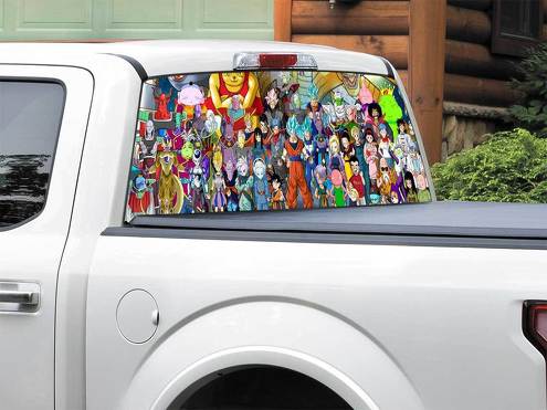 Calcomanía para ventana trasera de Dragon Ball de Anime, camioneta, SUV, coche, cualquier tamaño