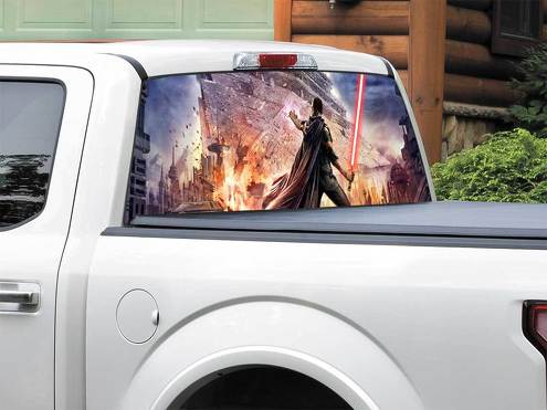 Sable de luz Star Destroyer Star Wars Starkiller Videojuego Ventana trasera Calcomanía Etiqueta Camioneta SUV Coche de cualquier tamaño