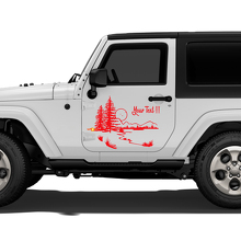 Adhesivo Vinilo de Puerta con Paisaje de Montaña y Bosque para Jeep Wrangler Rubicon Sahara 3