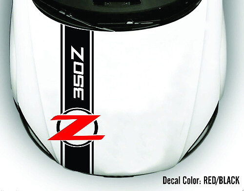 Calcomanía de vinilo con franjas y logo Z para capó Nissan 350Z