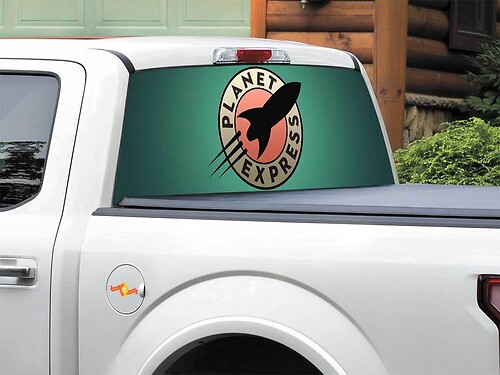 Pegatina de vinilo para ventana trasera Planet Express Futurama