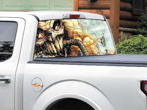 Calcomanía para ventana trasera inspirada en Mad Max Immortan Joe para camioneta SUV