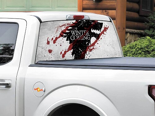 Se Acerca El Invierno Estilo GoT Vinilo Para Ventana Trasera Para Camionetas