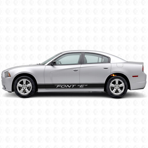 Vinilo Adhesivo Lateral con Rayas de Contorno Personalizadas para Dodge Charger 2006-2010