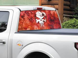 Logotipo de Punisher, calcomanía roja para ventana trasera, pegatina para camioneta, SUV, coche de cualquier tamaño
