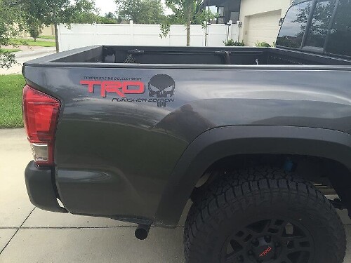 Calcomanía de vinilo para el lateral de la cama TRD Punisher Edition para Toyota Tundra