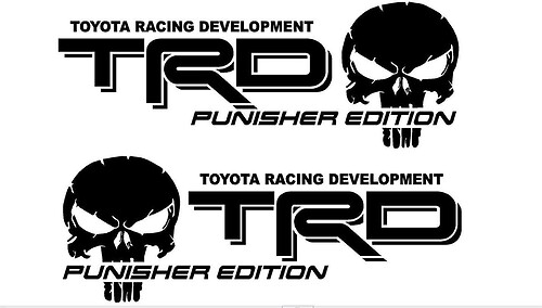Calcomanía de vinilo para el lateral de la cama edición TRD Punisher para Toyota Tacoma