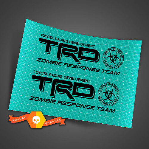 Juego de Calcomanías para Cama Estilo TRD Zombie Response Team para Camionetas Toyota