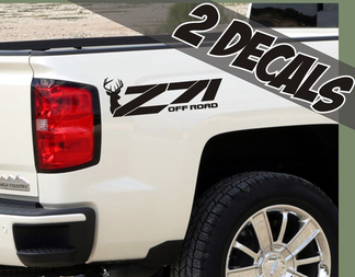 2 - Calcomanías todoterreno Z71 Caza de ciervos para Chevrolet Silverado