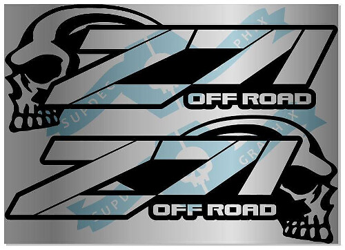 Kit de adhesivos laterales de vinilo estilo Skull Z71 Off Road para Chevrolet Silverado