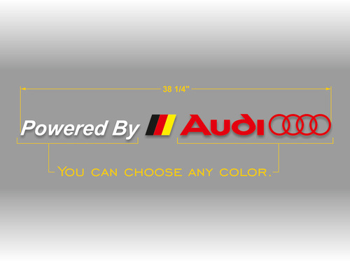 Audi powered by logo con bandera alemana parabrisas vinilo pegatina calcomanía banner