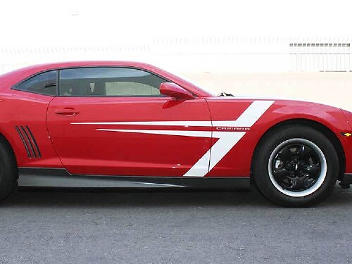T Style Twin Line Stripe Pair — Adhesivo de vinilo (lateral, guardabarros delantero) para Chevrolet Camaro 2010-2015