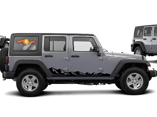 Pegatina de vinilo para el lateral de montañas para Jeep Wrangler