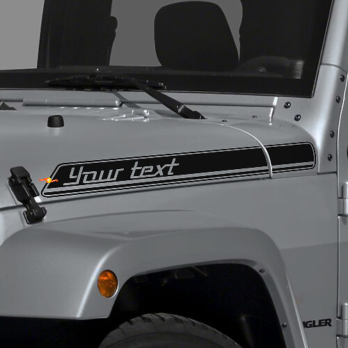 Vinilo Adhesivo de Rayas de Contorno Personalizadas para Capó de Jeep Wrangler
