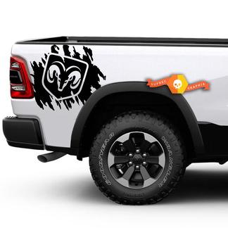 Dodge Ram Logo Splash Splatter Calcomanía Portón trasero Camión SUV Vehículo Gráfico Pickup