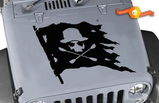 Calcomanía de vinilo con bandera pirata de calavera Jolly Roger de Jeep Hood 1