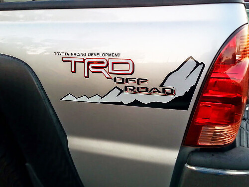 Juego de adhesivos laterales de vinilo TRD Off Road Mountain Bed para camiones Toyota