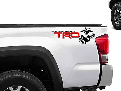 Pegatina de vinilo TRD USMC Edition para la caja de la Toyota Tacoma
