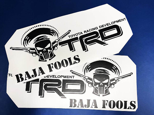 Calcomanías Laterales de Cama Calavera Castigadora Estilo Baja TRD para Camionetas Toyota