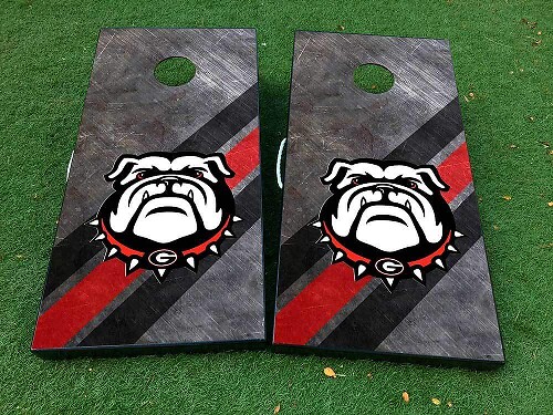 Juego de adhesivos de vinilo para tablero de cornhole Bulldog Football