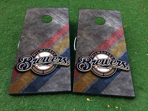 Juego de Calcomanías de Vinilo para Tablero de Cornhole de Béisbol Milwaukee Brewers