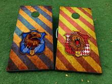 2 casas de Hogwarts a tu elección Gryffindor Ravenclaw Hufflepuff Slytherin Cornhole Juego de mesa Pegatina Calcomanía ENVOLTURAS DE VINILO con LAMINADO
 2