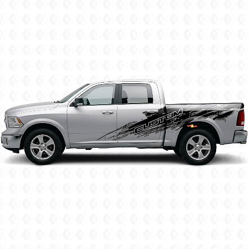 Kit de Calcomanías Laterales de Vinilo con Letras Personalizadas en Estilo Salpicadura de Barro para Dodge Ram