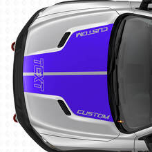 Kit de calcomanías de vinilo con doble franja personalizada para capó para Dodge Ram_2