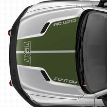 Kit de calcomanías de vinilo con doble franja personalizada para capó para Dodge Ram_3