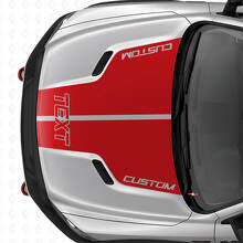 Kit de calcomanías de vinilo con doble franja personalizada para capó para Dodge Ram_4