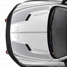 Kit de calcomanías de vinilo con doble franja personalizada para capó para Dodge Ram_5