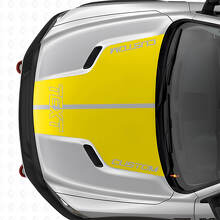 Kit de calcomanías de vinilo con doble franja personalizada para capó para Dodge Ram_6