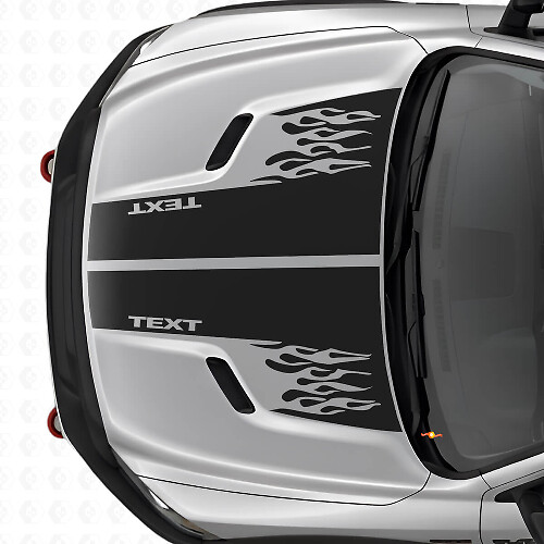 Calcomanía de vinilo de rayas dobles estilo llamas personalizadas para capó de Dodge Ram